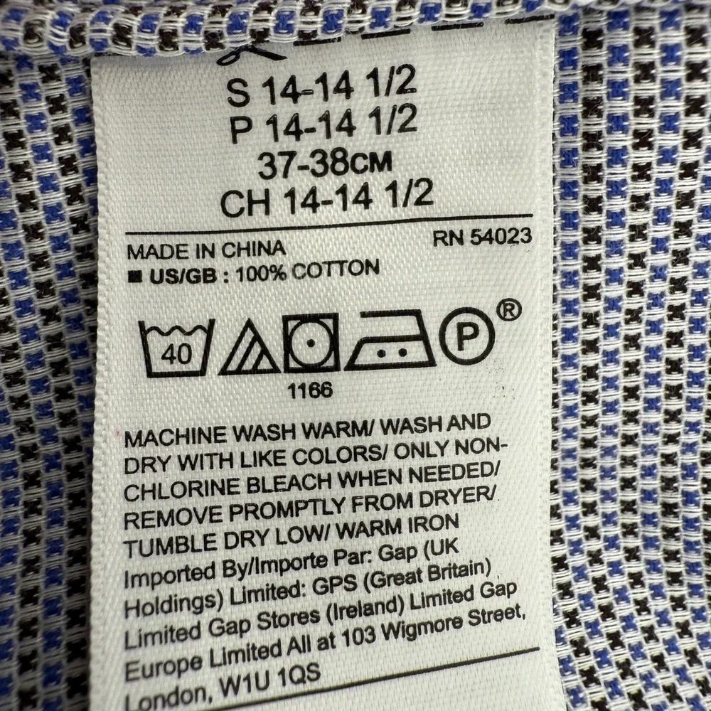 Banana Republic Non Iron Cotton‎ Stretch Geo Micro Print Dress Shirt Mens Size S